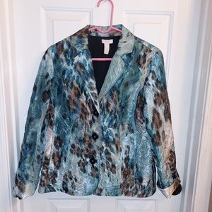 Chicos Irridescent Lined Lighweight Jacket Blouse Sz 0 Chicos